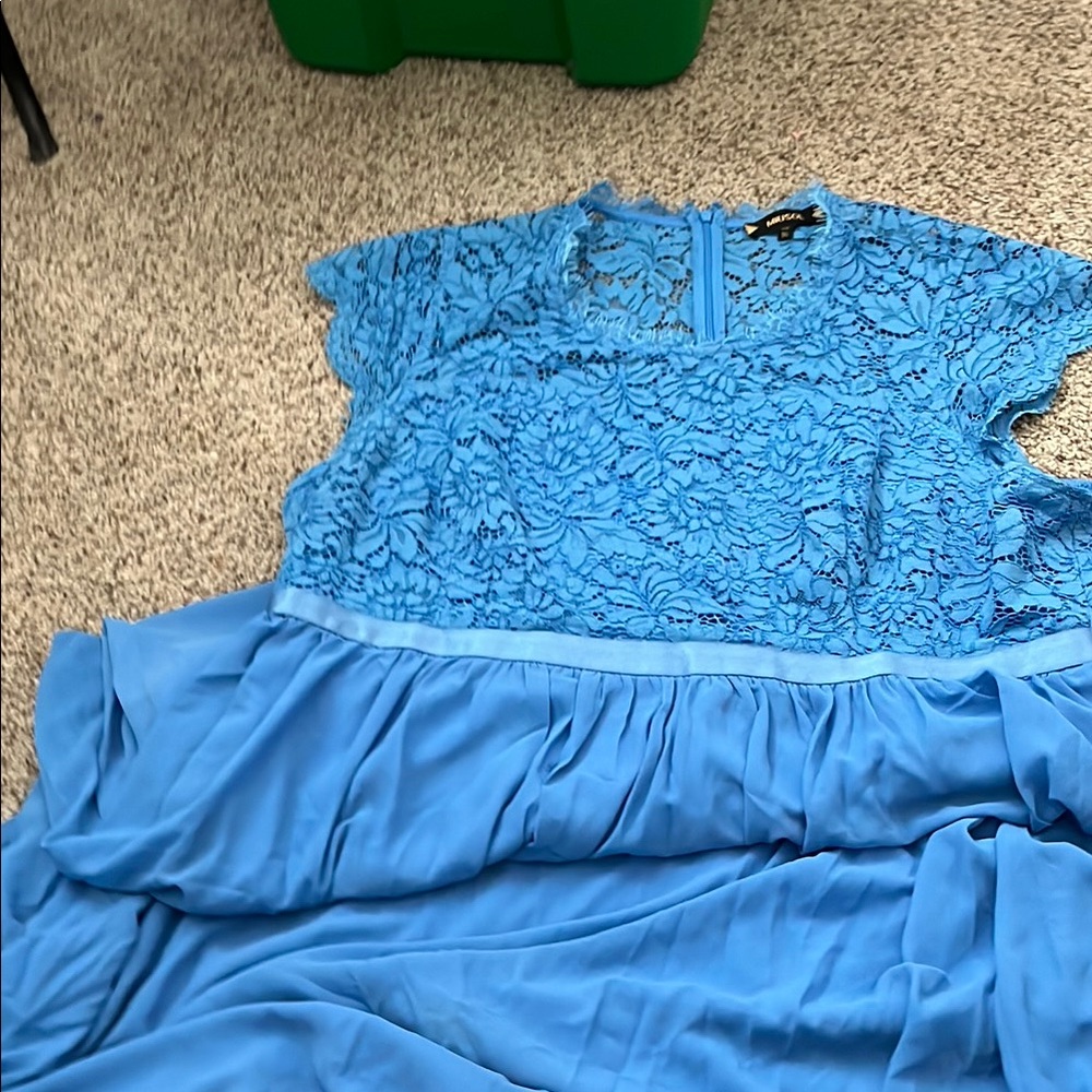 Elegant Blue Lace Dress